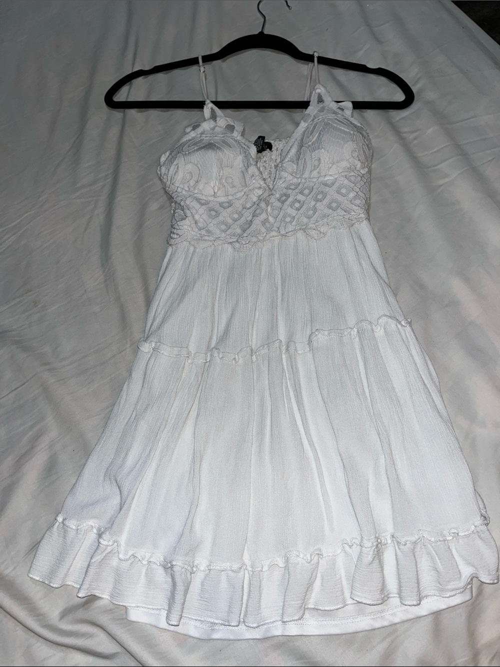 Rue21 White Lace Bodice Spaghetti Strap Sundress